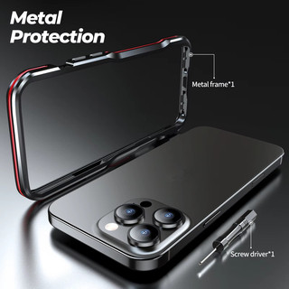 [JLK] Ốp Điện Thoại Khung Kim Loại Nhôm Sang Trọng Cho iPhone 17 16 E 15 14 13 12 Pro Max 16 Plus S25 S24 Ultra S23 Ốp Lưng Kim Loại Tản Nhiệt Chống Sốc
