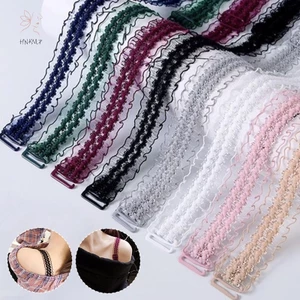 Hnkmp 1 Cặp Váy Gợi Cảm Ren Áo Ngực Dây Đeo Vai Nữ Có Thể Điều Chỉnh DIY Dây Đeo Hoa Co Giãn Chống Trơn Trượt Khóa Quần Lót Dây Đeo.