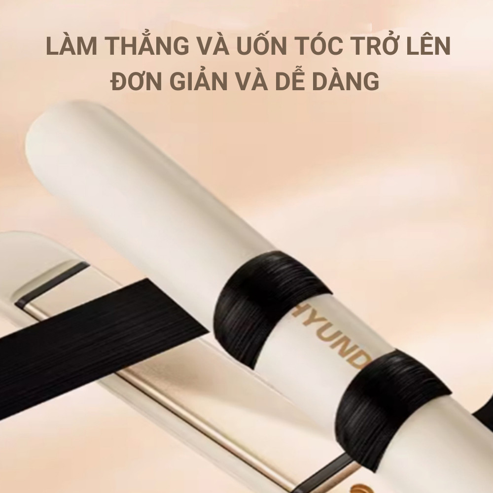 Máy duỗi tóc ion âm Hyundai, làm nóng nhanh, tạo kiểu dễ dàng giúp bảo vệ không gây hư tổn cho tóc