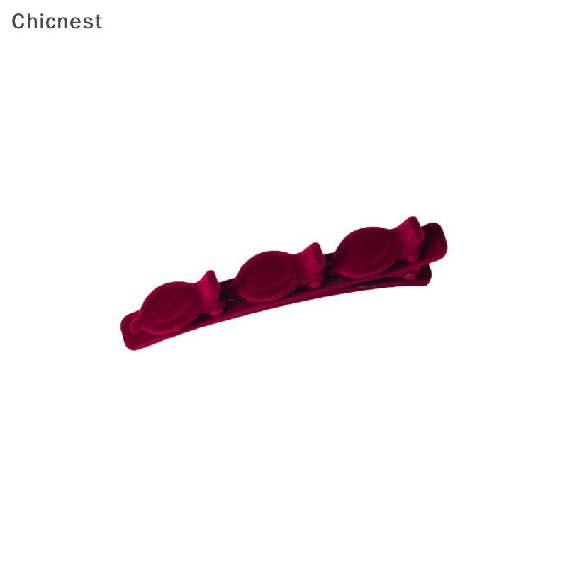 [Chicnest] Flocked Bangs Mũ Mỏ Vịt Móng Vuốt Tóc Barrettes Vintage Kẹp Tóc Hairgrip Thời Trang Kẹp Tóc Phụ Kiện Tóc Mũ Boutique