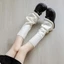 BORAGETE 1 Cặp Ấm Chân, Tất Dài Dệt Kim Dày, Quà Tặng Tất Giữa Bắp Chân Màu Trơn Y2k Gothic
