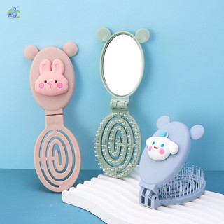 Bàn chải tóc gương du lịch có thể gập lại Bàn chải tạo kiểu tóc xoăn