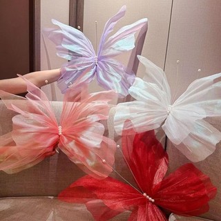 ASDFGER Hoa bướm nhân tạo lớn nhiều màu, chất liệu lụa, trang trí vườn