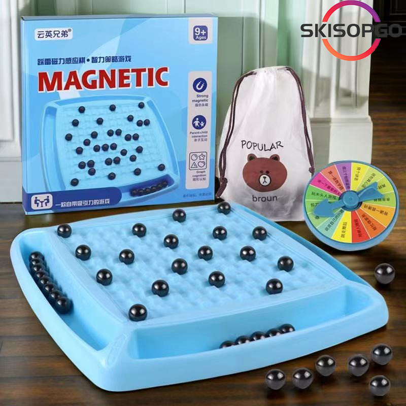 【SKISOPGO】36pcs Đồ chơi nam châm，Đồ chơi câu đố tư duy logic，Đồ chơi cờ từ tính，Trò chơi bàn nhiều người chơi