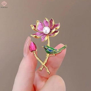 [Pcwfkef] Tinh Tế Mới Magpie Sen Trâm Dành Cho Nữ Áo Chân Huy Hiệu Vintage Pha Lê Hoa Xòe Váy Cô Dâu Tiệc Cưới Trang Sức Quà Tặng Mới