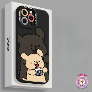 Cặp Đôi Chó Con Cho iPhone17promax Ốp Lưng Điện Thoại 12promax Mới 7plus Nữ 11 12 xsmax x Chống Rơi Dễ Thương Hoạt Hình