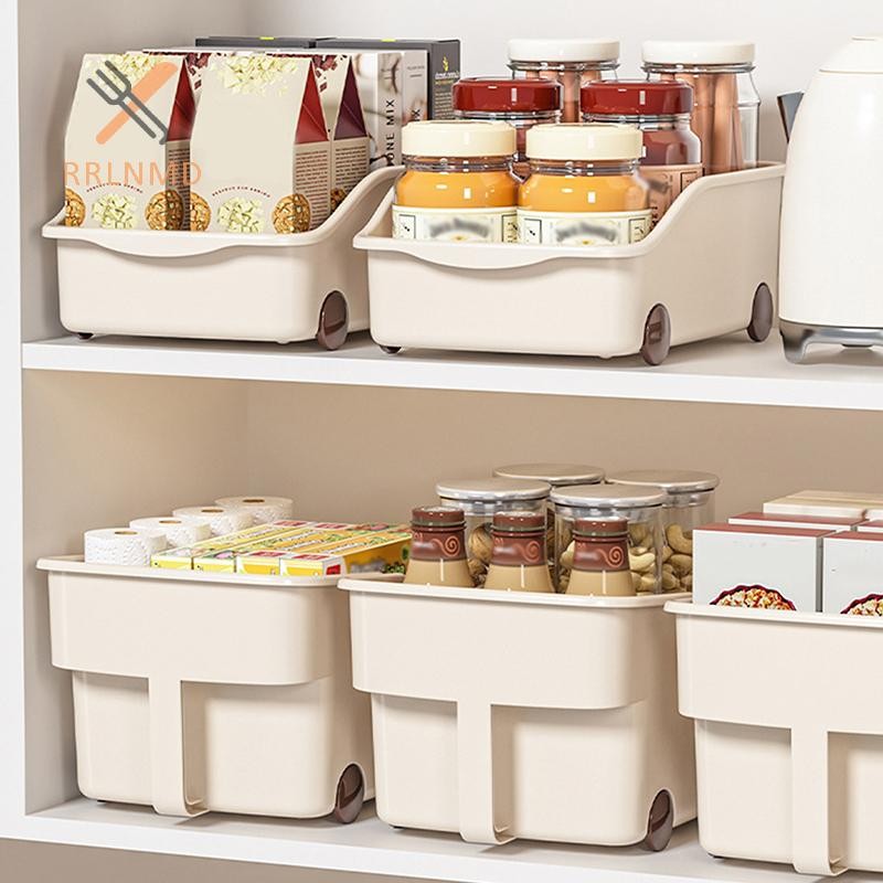 Rrlnmd Hộp đựng đồ lặt vặt nhà bếp có bánh xe Chai gia vị Bình đựng đồ Hộp đựng tủ quần áo nhà bếp MỚI
