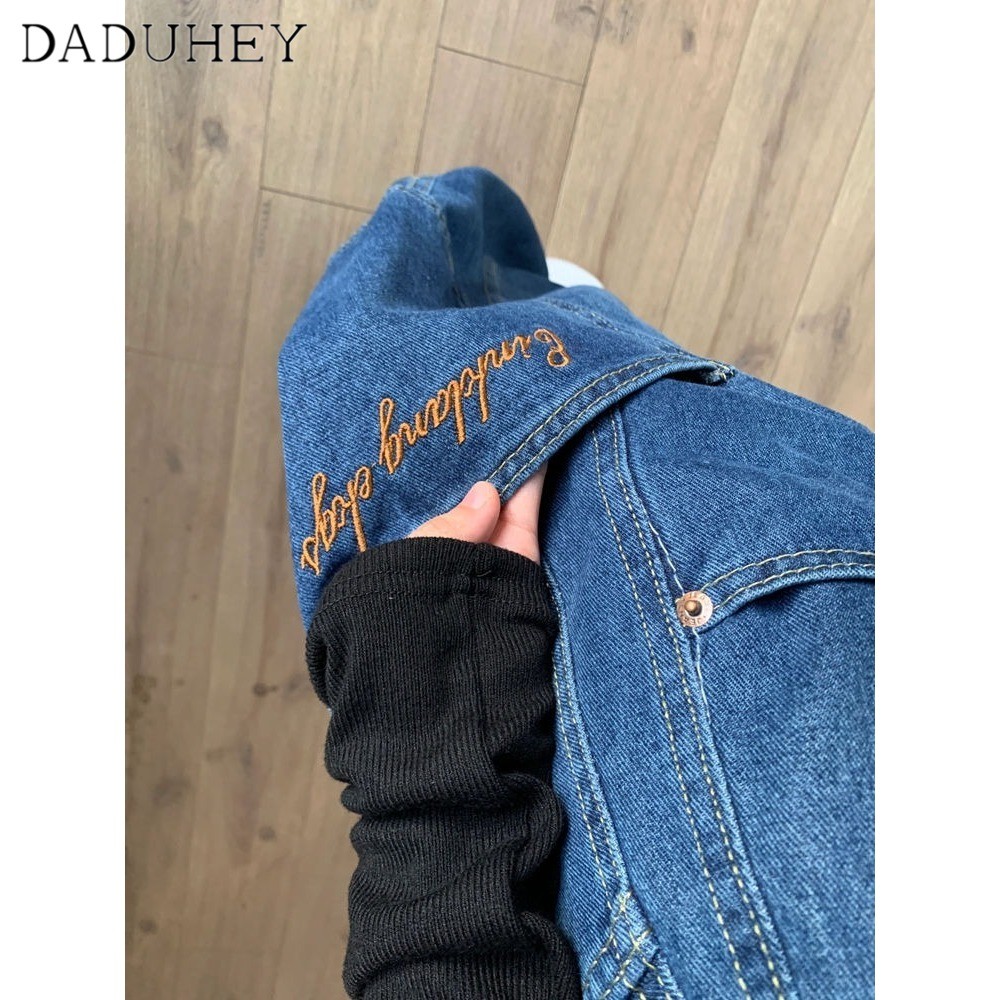 Ảnh DaDuHey New American INS High Street Retro Jeans Niche High Waist Loose Wide Leg Pants Large Size Trousers 3
