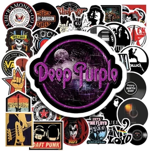 Hộp 50 Miếng Dán Nhãn Dán Hình ROCK BAND - Chống Thấm Nước Đa Năng Dùng Trang Trí Vali, Laptop, Tủ Lạnh