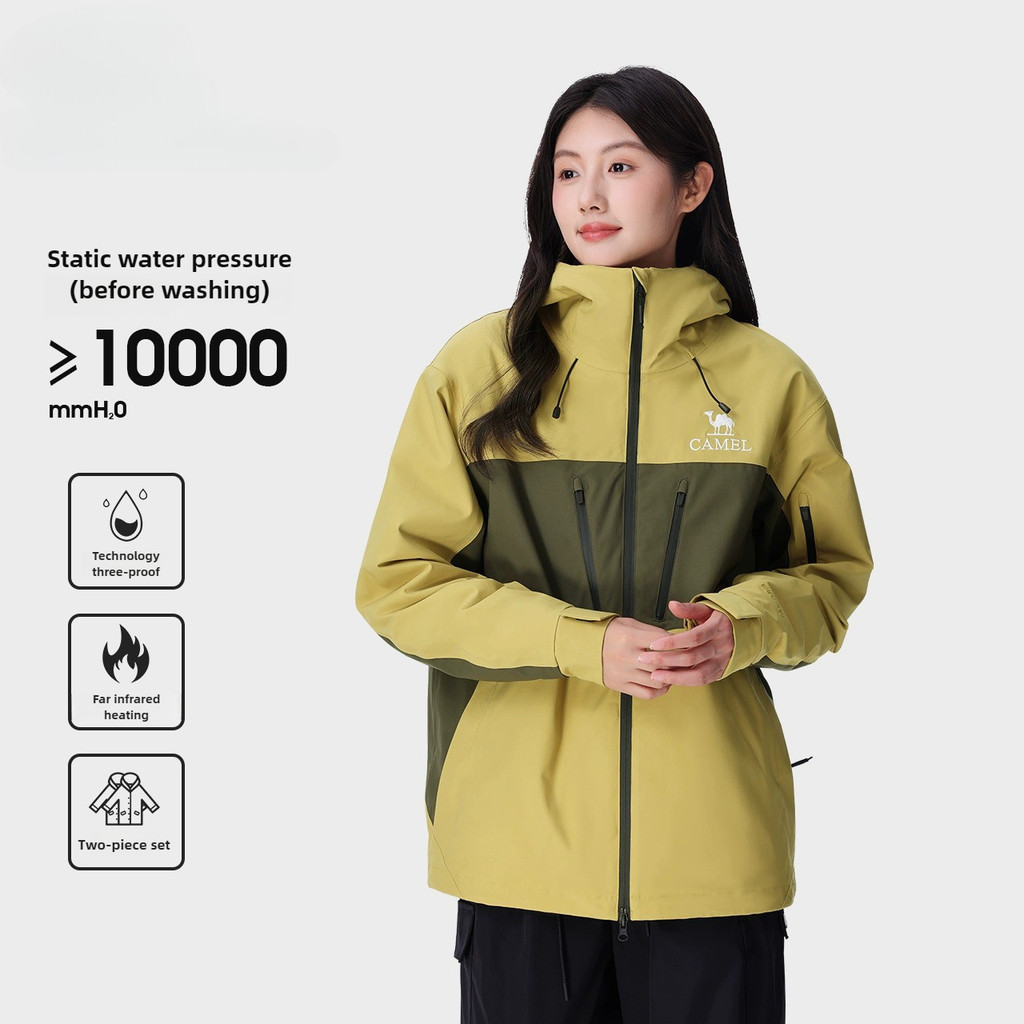 Ảnh Áo khoác CAMEL CROWN Nam Nữ 3 trong 1 Ngoài Trời Chống Gió Và Chống Thấm Nước Leo Núi Quần Áo 3