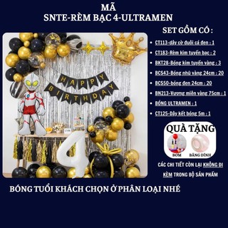 Set Bóng Trang Trí Sinh Nhật Tuổi Meo,tuổi Mão, thôi nôi, 12 con giáp cho bé gái - bé trai SNTE-RÈM BẠC 4-ULTRAMEN