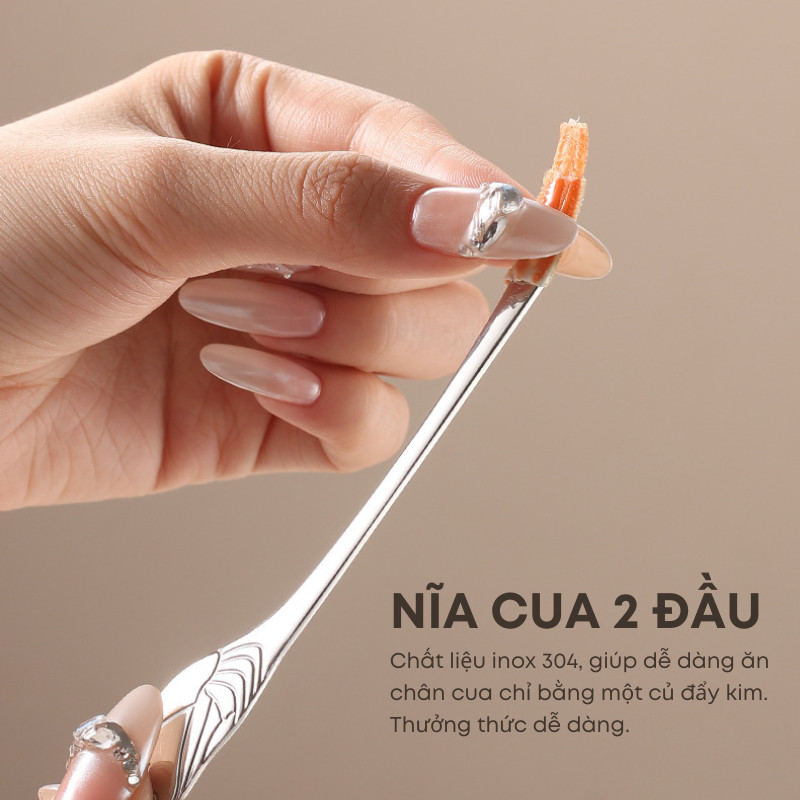 Bộ Dụng Cụ Ăn Hải Sản 3 Món KooBee Kìm Kẹp Càng Cua Ghẹ Inox 304 Không Gỉ Cao Cấp  | 219