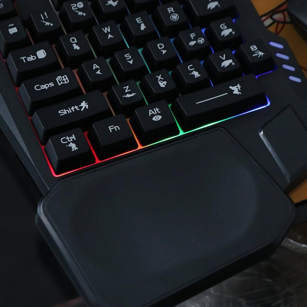 Bàn phím đơn MAOMEI, Bàn phím một tay siêu mỏng USB, Đèn nền di động 3 màu có dây phím cơ chơi game phát sáng có dây PC để bàn | BigBuy360 - bigbuy360.vn