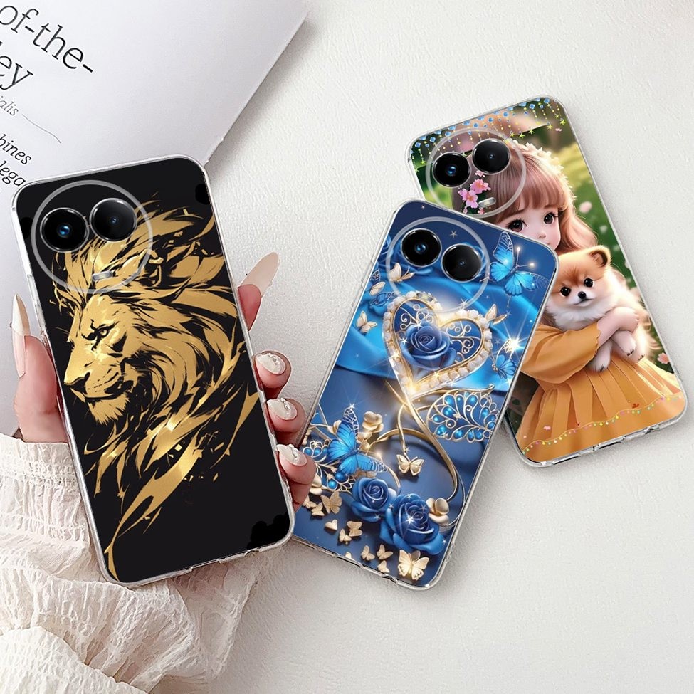 Dành Cho Realme V50 V50S Ốp lưng RMX3783 RMX3781 Ốp Lưng Realme V50 Ốp Lưng Trong Suốt Thẩm Mỹ Thời Trang Bướm Hoa Mèo Dễ Thương Tình Yêu Mềm TPU