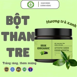 Than hoạt tính trắng răng hương trà xanh MIK ORGANIC (50g)
