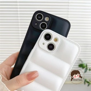 Ốp điện thoại 3D Down Jacket mới cho Redmi Note 12 12R 12S Pro Plus Turbo A4 A3 Pro A3X A2 A2 Plus Turbo 4 Vỏ màu trơn Bạc Đen Trắng Cặp đôi Vỏ mềm chống rơi