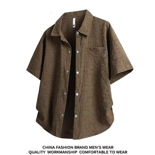 Áo sơ mi nam ESEA tay ngắn thời trang phong cách Nhật Bản đơn giản dáng rộng giản dị chất lượng cao phong cách trung tính