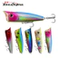 Mồi Câu Cá Topwater Popper Mồi 7 / 9 / 10cm Có Hai Móc Treble Mắt 3D Swimbaits Nhựa Nhân Tạo Mồi Cứng Cho Cá Hồi Bass Cá Rô