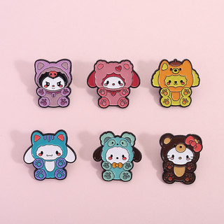 Hoạt Hình Dễ Thương Sanrio Men Trâm Sáng Tạo Búp Bê Pin Màu Hoạt Hình Nhân Vật Huy Hiệu Ba Lô Quần Áo Phụ Kiện Quà Tặng Cho Bạn Bè