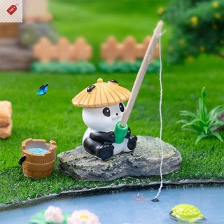 ALIK Câu Cá Ếch Gấu Trúc Các Bức Tượng Trang Trí Sáng Tạo Hoạt Hình Hình Động Vật Hình Búp Bê Cá Bể Cá Có Thể Treo Trang Trí Máy Tính Để Bàn Trang Trí VN