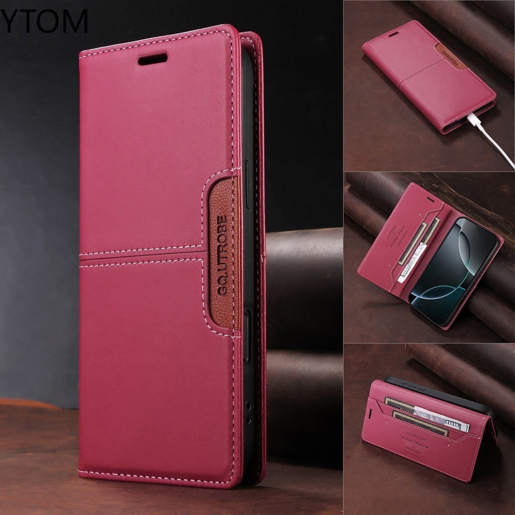 Vỏ Từ Tính Cho Xiaomi 14T POCO C75 C65 Redmi Note 13 Pro + Pro Plus 5G 13C 14C 11 11S 10 10S 10C 9 9s 4G Splice Ví Da PU Flip Cover Có Khe Cắm Thẻ Giá Đỡ Vỏ Mềm