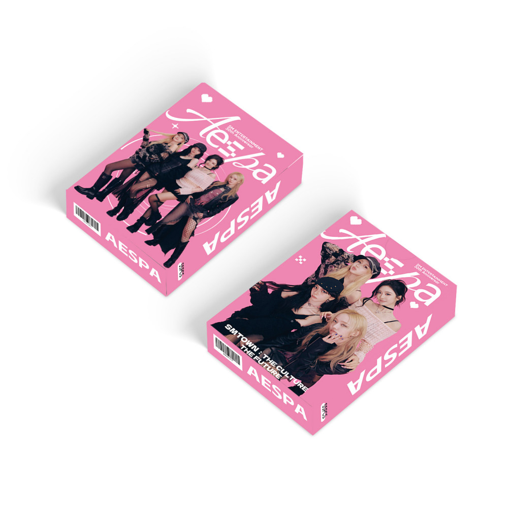 LINXX 55 Chiếc Aespa Group Lomo Cards K-pop Girl Group Holographic Selfie Photo Collectible Fan Merchandise 3 inch Mini Thẻ Laser Bộ Quà Tặng