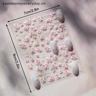 [savemoneyeveryday] 1 Miếng Dán Móng Tay Mềm 5D Trang Trí Móng Tay Nghệ Thuật Đề Can Móng Tay Nhãn Dán Hoa Tự Dính Bấm Vào Miếng Dán Móng Tay [vn]