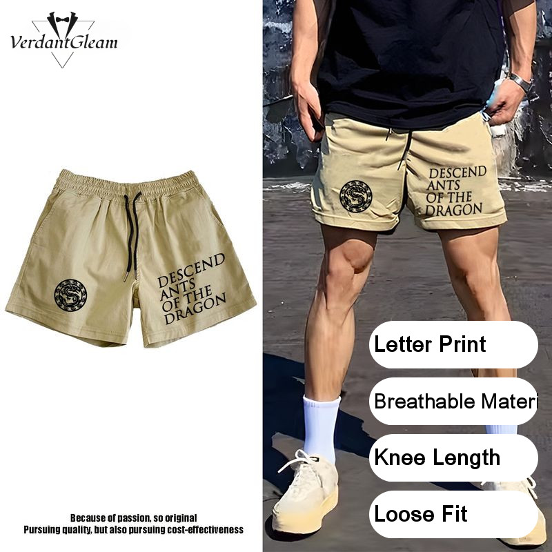 Quần short mùa hè nam chất lượng cao VG với thiết kế chữ dây rút eo cao dáng rộng