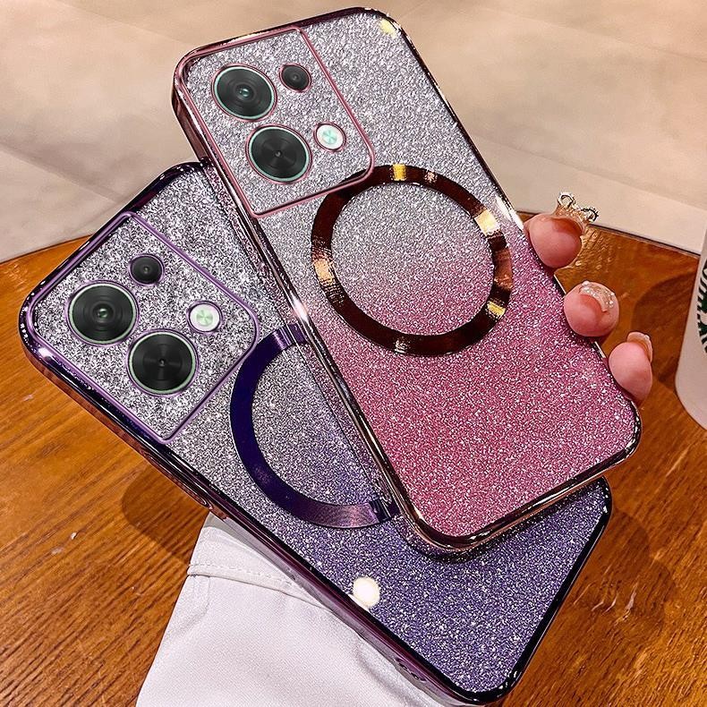Ốp điện thoại mạ lấp lánh thời trang OPPO Reno 8 4G RENO 8 5G OPPO RENO 8 PRO có ống kính hút từ tính và chống rơi để bảo hiểm toàn diện Mới