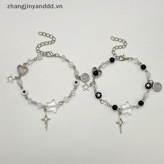 # yanddd # Vòng tay cặp đôi Y2K hợp thời trang mới dành cho nữ Cô gái Mặt dây chuyền đàn Guitar Pentagram rỗng Vòng tay đính cườm Quà tặng trang sức bạn bè.