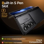 Ốp lưng TONGATE cho Z Fold 6, [có giá đỡ thẻ & Hộp đựng bút S] [Bảo vệ màn hình kính & Vỏ máy ảnh trượt] Ví bảo vệ bản lề chắc chắn Vỏ điện thoại chân đế cho Samsung Galaxy Z — ảnh 4