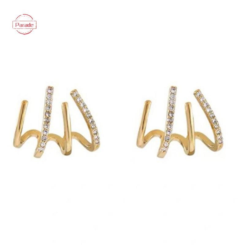 Parade Kim Cương Giả Hàng Bông Tai Nữ Đơn Giản Hàn Quốc Sáng Bóng Bông Tai Đảng VN