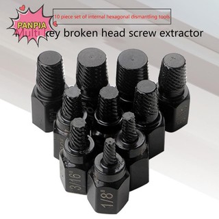 Pnpia 10 Cái Bộ Dụng Cụ Hút Vít Thép Hợp Kim Bị Hư Tổn Bộ Tháo Vít Dễ Dàng Ra Mũi Khoan Vít Bu Lông Stud Đa Đường Vít Extractor Boutique