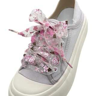 1 Đôi Chiều Rộng 2.6cm Dây Giày Đế Bằng In Ren Dây Giày Cho Giày Thể Thao Organza Dreamy Sợi Tuyết Trong Suốt Dây Giày Cho Người Phụ Nữ Mới