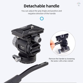 Hilivn) XILETU LS-1 Đầu chất lỏng Video nhỏ gọn Pan Tilt Tripod Head Toàn cảnh Ballhead Tripod Mount Hợp kim nhôm 6kg / 13.2lbs Tải trọng Vít 1 / 4 Inch có tay cầm có thể tháo rời & Qui