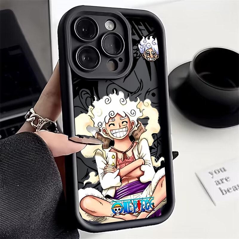 Ốp Điện Thoại Cho Iphone 16 Pro Max 15 14 13 12 11 Pro Max XR X XS 7 8 Plus SE 2 3 Vỏ Điện Thoại Di Động Gear 5 Nika Luffy One Piece Silicone Anime Mềm Chống Sốc Bảo Vệ Camera