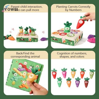 YOWEI Montessori Đồ Chơi Bé Kéo Cà Rốt Sang Trọng Số Hình Dạng Màu Sắc Phù Hợp Trò Chơi Đồ Chơi 0-3 Giáo Dục Cho Bé Quà Tặng VN