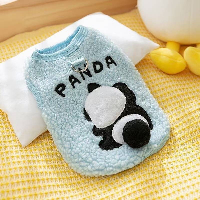 【Ready Stock】 Pet Clothes Dog Small and Medium-Sized Dogs Cat Autumn and Winter Warm Fleece Padded Teddy Bichon Vest Vest Sweater endW