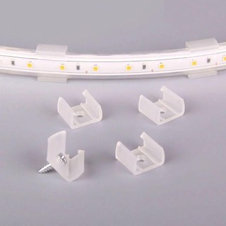 POCKETN 100 Chiếc Khóa Gắn Đèn, Giá Đỡ Đèn Lắp Dải LED 8-20mm Kẹp Cố Định, 5050 / 5730 / 2835 Nhựa 220V Linh Hoạt COB Giá Đỡ Đèn Tường Kết Nối