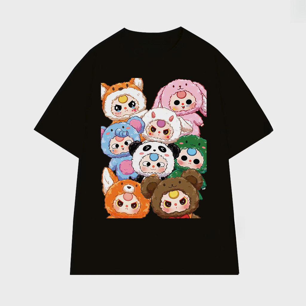Baby Three Cartoon Print T-Shirt Soft Polyester Short Sleeve Unisex Style Kids' Fashion