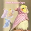 LAKAM Pet Parrot Cape, Áo khoác chim mùa đông ấm áp dày dặn, Kẻ sọc chống bay Hồng xanh vàng sang trọng Mũ phụ kiện thú cưng