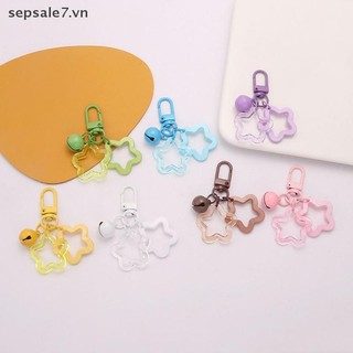 [-d] Mặt dây chuyền ngôi sao năm cánh rỗng Móc khóa ô tô Túi màu kẹo Móc khóa DIY Trang sức Làm chìa khóa cho nữ Cô gái {vn}