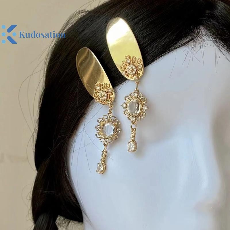 Kudosation Bạc Thanh Lịch Dép Handmade Tóc Kết Cấu Hợp Kim Kéo Dài Phụ Kiện Tóc