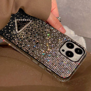 Ốp lưng kim cương giả màu Gradient thời trang sang trọng cho iPhone 16 Pro Max 11 12 13 14 15 Pro Max 16 Plus ốp lưng chống sốc