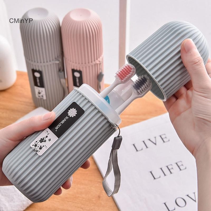 Cminyp Di Động Kem Đánh Răng Bàn Chải Đánh Răng Bảo Vệ Giá Đỡ Du Lịch Cắm Trại Hộp Bảo Quản Vinh Quang