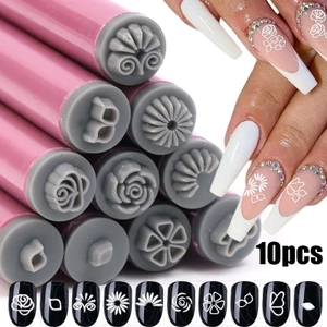 10 Cái / bộ Nail Art Seal Pen - Tem Móng Tay Họa Tiết Bướm Hoa - Dụng Cụ Vẽ Móng Tay - Bút Vẽ Graffiti Làm Móng Tay - Phụ Kiện Thủ Công DIY