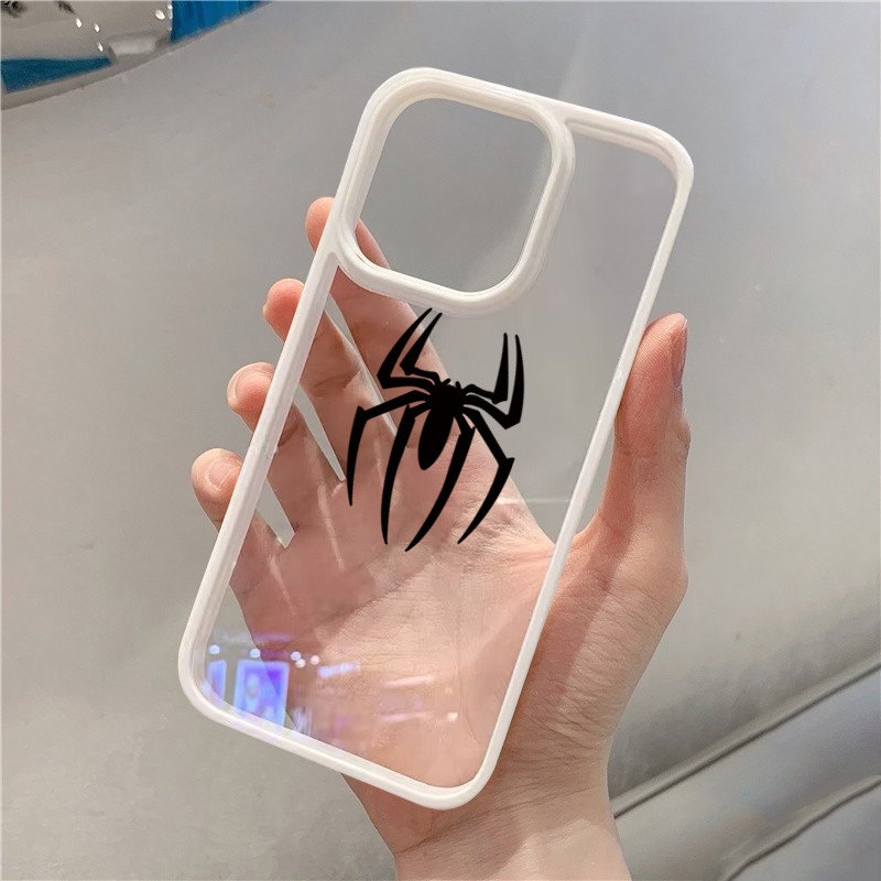 Vỏ Tương Thích Cho iPhone 16 15 Pro Max 16e 11 13 14 12 Pro Cho iPhone 7 8 Plus XS Max X XR SE2022 Bat Spiderman Cứng Trong Suốt Silicon Chống Sốc