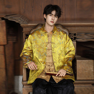Phong Cách Trung Quốc Mới Retro Jacquard Nút Top Thu Cổ Đứng Tang Phù Hợp Với Áo Khoác Cải Tiến Hanfu Phong Cách Trung Hoa Mới Quần Áo Nam Phong Cách Trung Hoa Retro Jacquard Nút Top Mùa Thu Cổ Đứng Tang Phù Hợp Với Áo Khoác Cải Tiến Hanfu