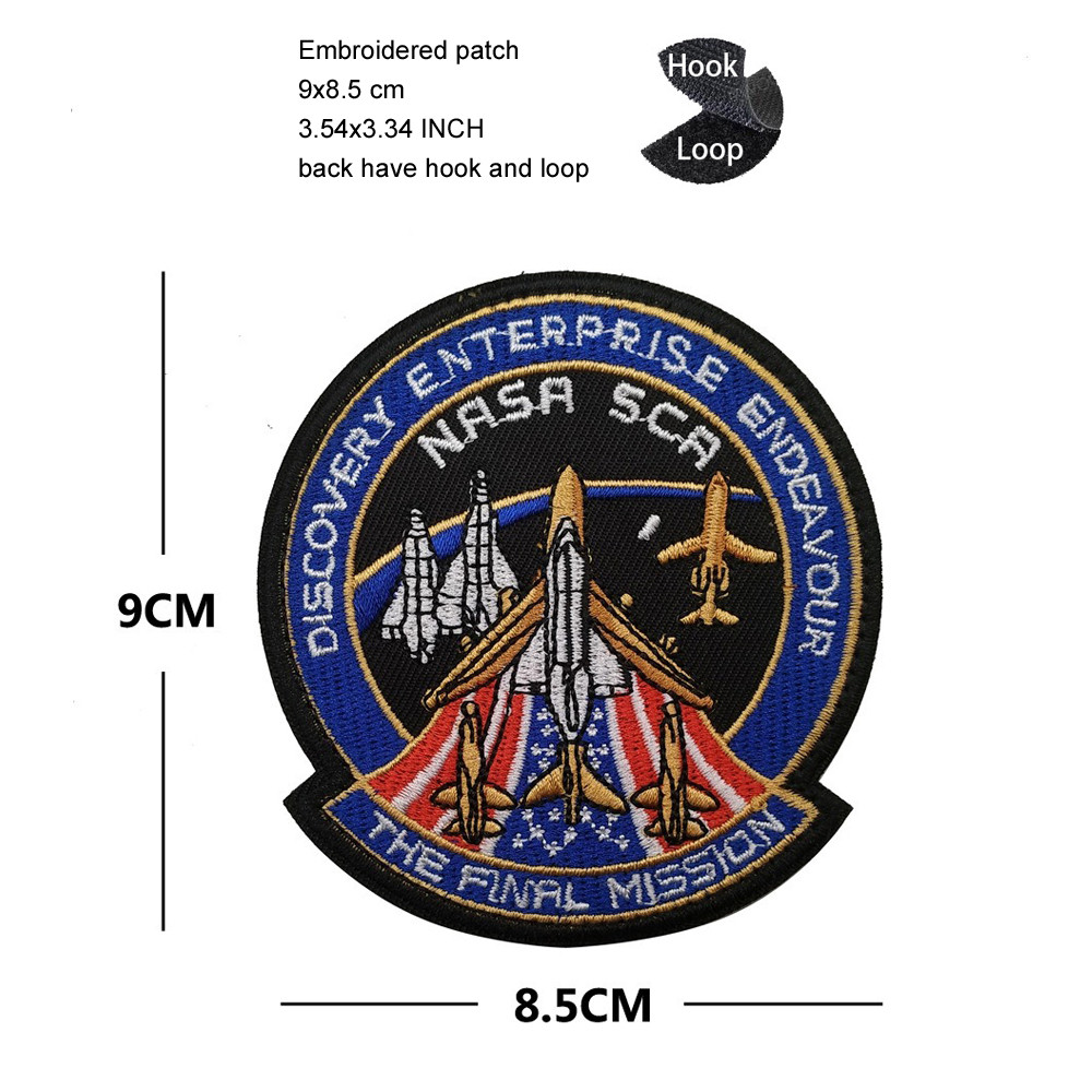 Phụ kiện túi ngoài trời Falcon No. 9 Phi hành gia Phi hành gia Khám phá không gian Độ bền Thêu vá NASA STS Discovery No. Băng đeo Velcro phi hành gia Apollo