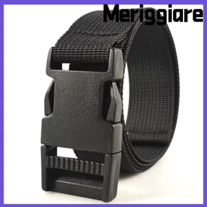 Thắt lưng bện Nylon MERIGGIARE, Dây thắt lưng khóa nhựa phát hành nhanh có thể điều chỉnh, Thiết kế thương hiệu sang trọng thông thường Dây thắt lưng bằng nhựa giải trí